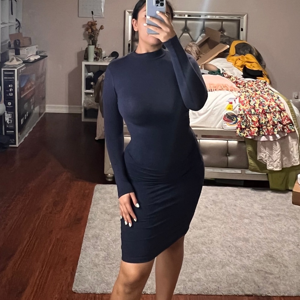 Blue Long Sleeve American Apparel Dress
